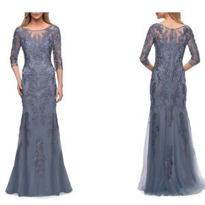 La Femme gown, Size 8, Bluish gray